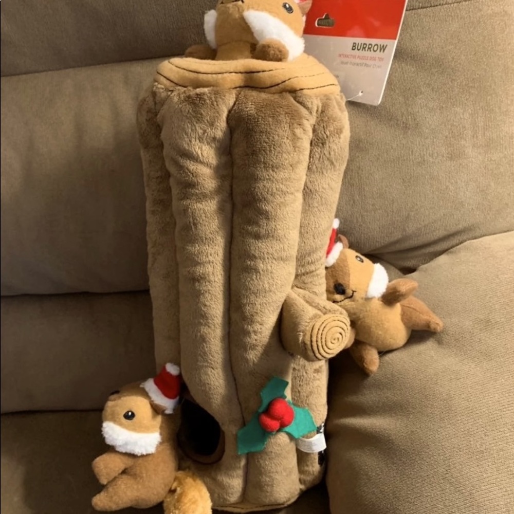 ZippyPaws Yule Log Christmas Burrow Dog Toy